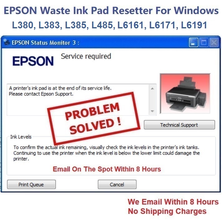 Epson Waste Inkpad Resetter for L380, L383, L385, L485, L6161, L6171