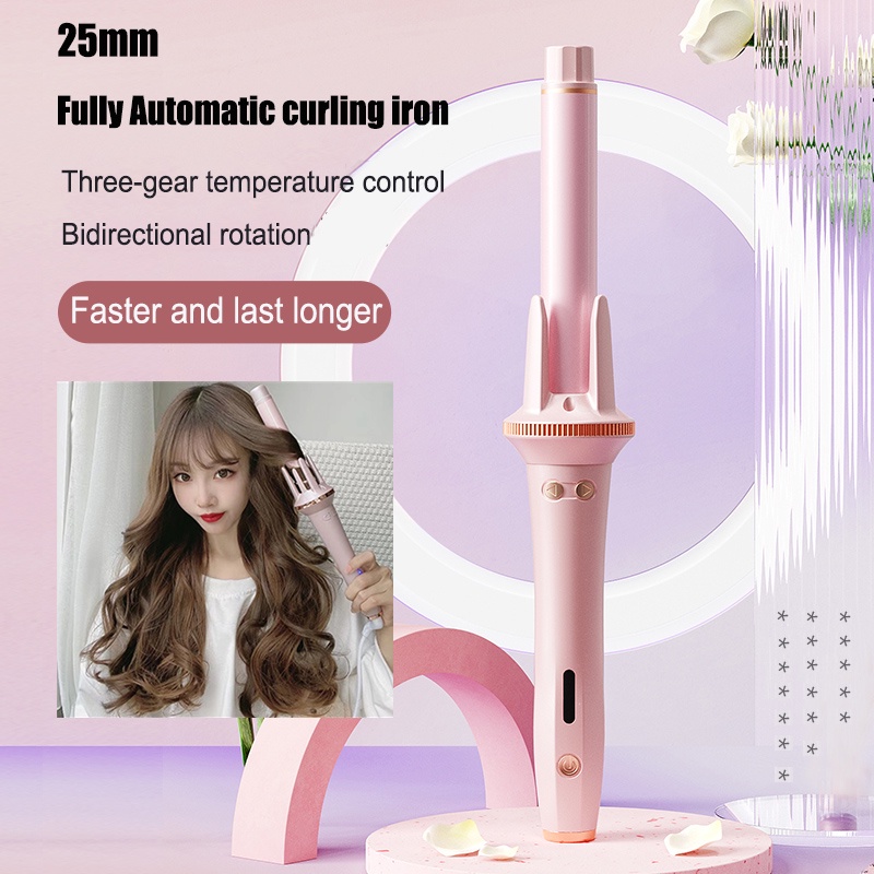 【Ready Stock】Vogue Fully Automatic Curling Iron Ceramic Hair Curler 3 Temperature 25MM Hair Styling Tool For Wet & Dry Use