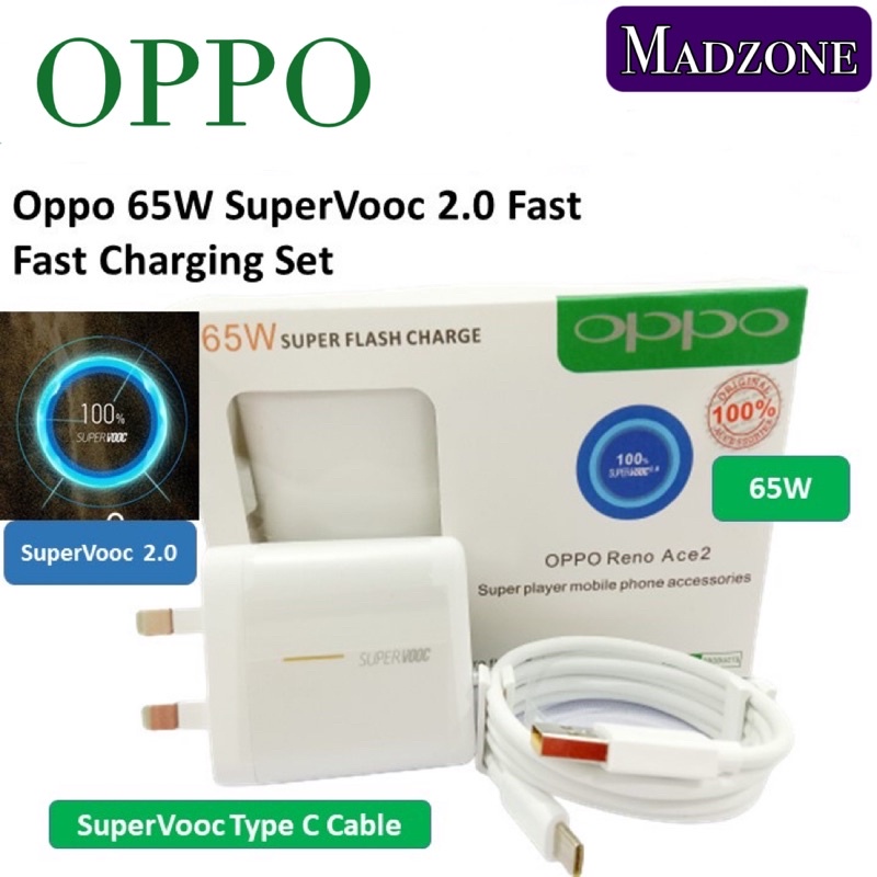 OPPO SUPER VOOC FASTCHARGING SET, 65W MAX OUTPUT, SUPER VOOC 2.0 USB ...