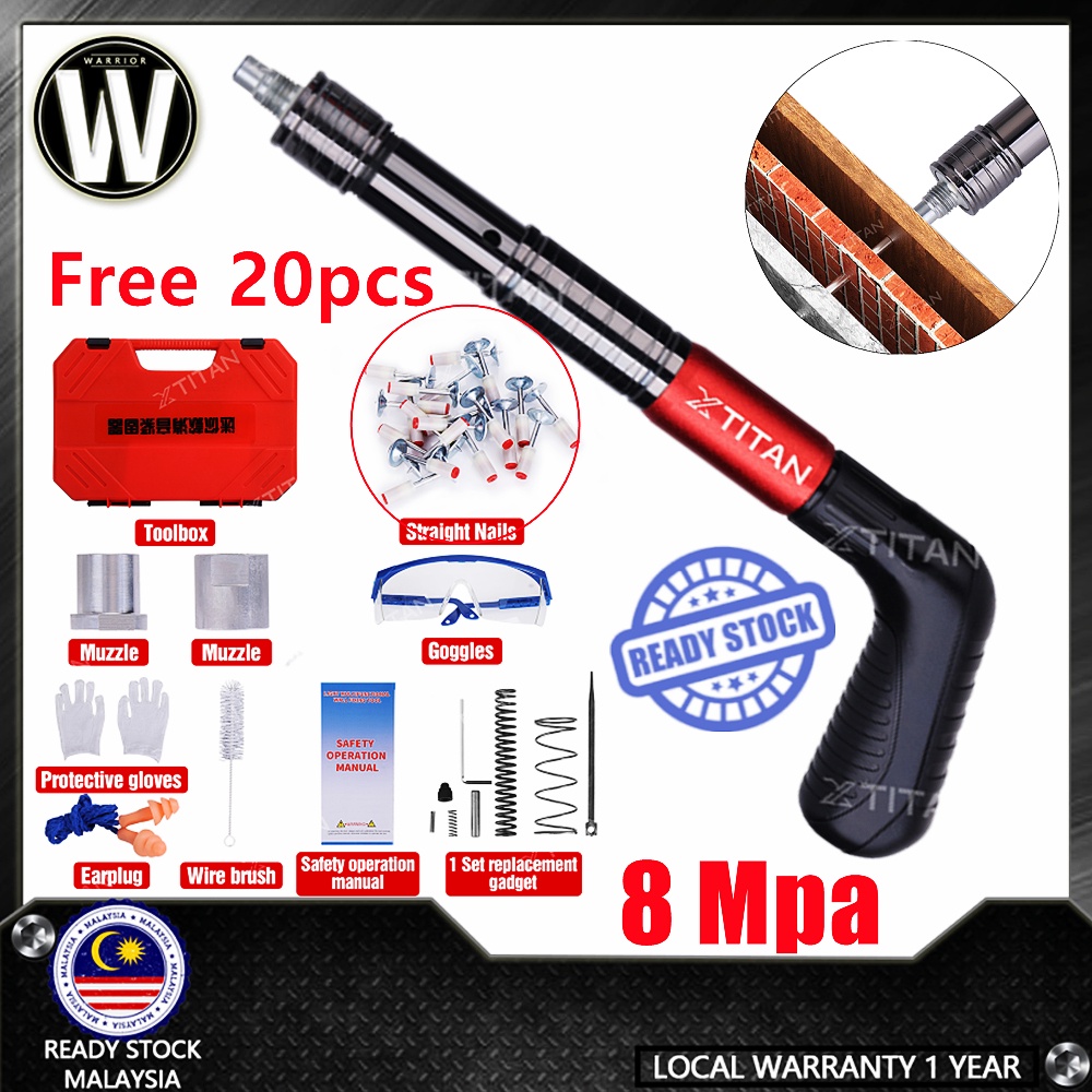 XTITAN Manual Steel Nail Gun Concrete Nails Guns Wall Steel Rivet Gun