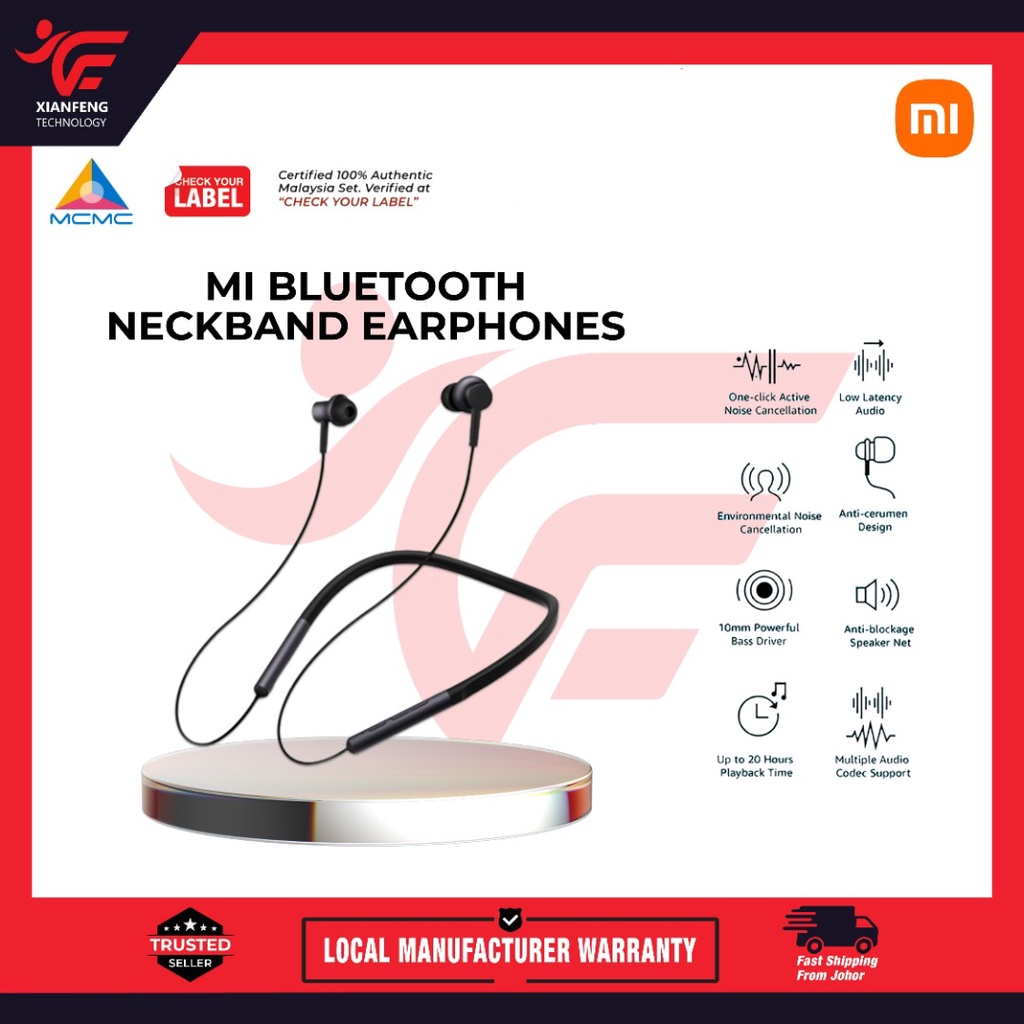 MI BLUETOOTH NECKBAND EARPHONES ( 6 MONTH WARRANTY BY XIAOMI MALAYSIA