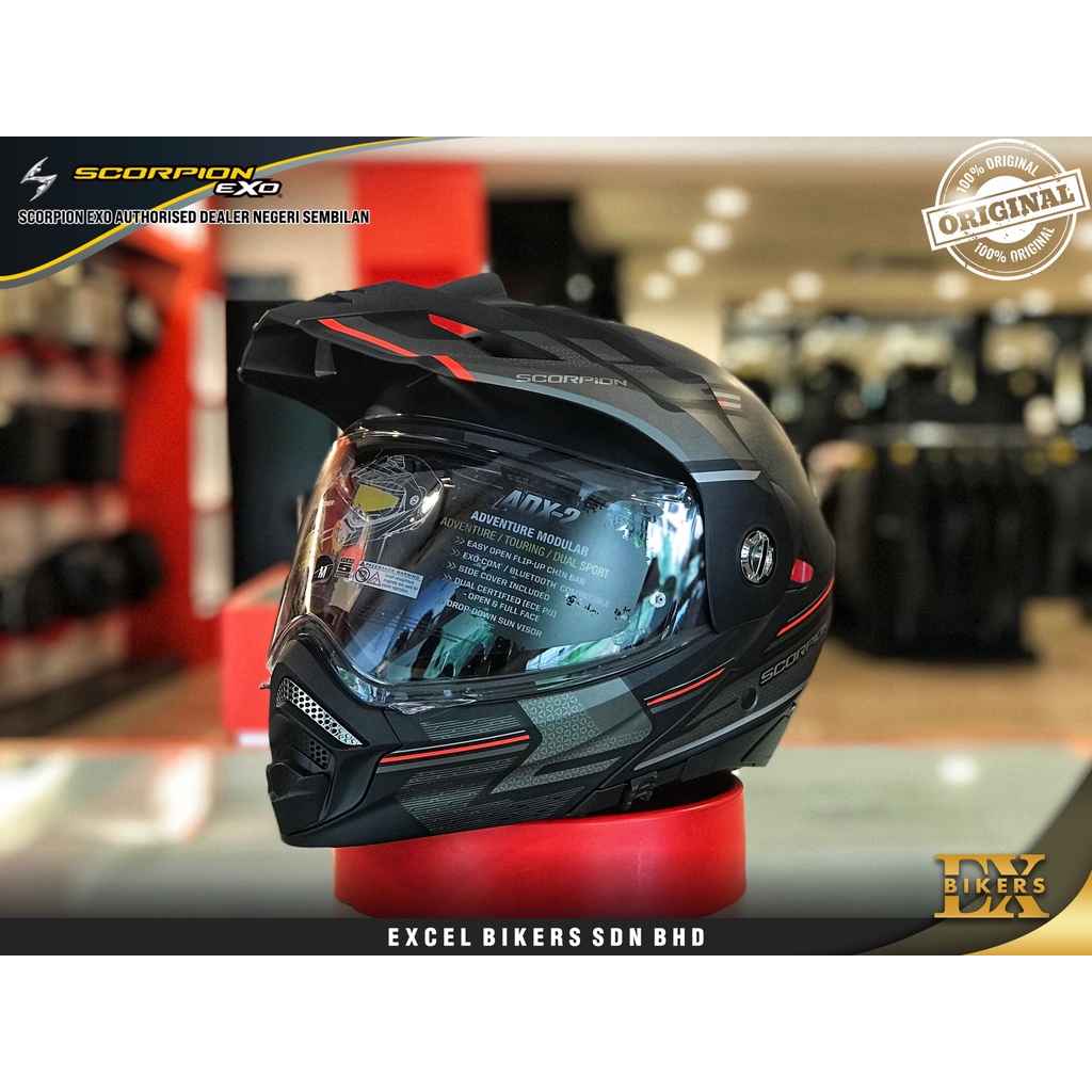 SCORPION EXO ADX2 CARRERA MATT BLACKRED /SCORPION HELMET/MODULAR