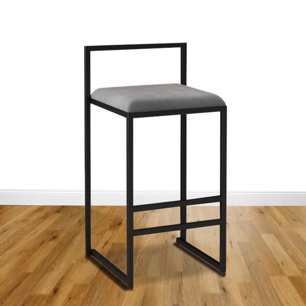 FINSSO: Zavier Black Steel High Bar Stool