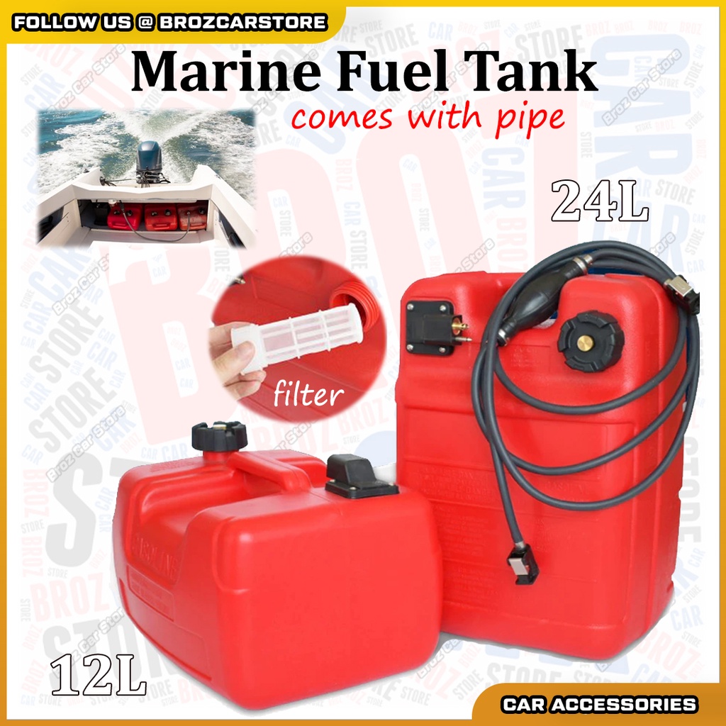 Marine Fuel Tank Boat Tank With Pipe Diesel Tank 12L 24L DIY Oil Tank
