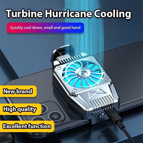 (RQD Online Shoppe) New Trend H15 Turbine Hurricane Phone Cooling Durable Silent Small Portable Strong Cooling Gadget