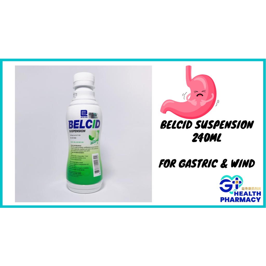 BELCID SUSPENSION Antacid Antiflatulence Gastric 120/240ML (EXP 07/