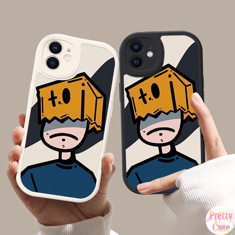 Casing Oval Big Eye Soft Phone Case Motif Social Phobia Man for Samsung Galaxy S24 S23 S21 S22 S20 Plus Ultra FE M11 A11 A21S A12 M12 M31 A10S A20S A20 A30