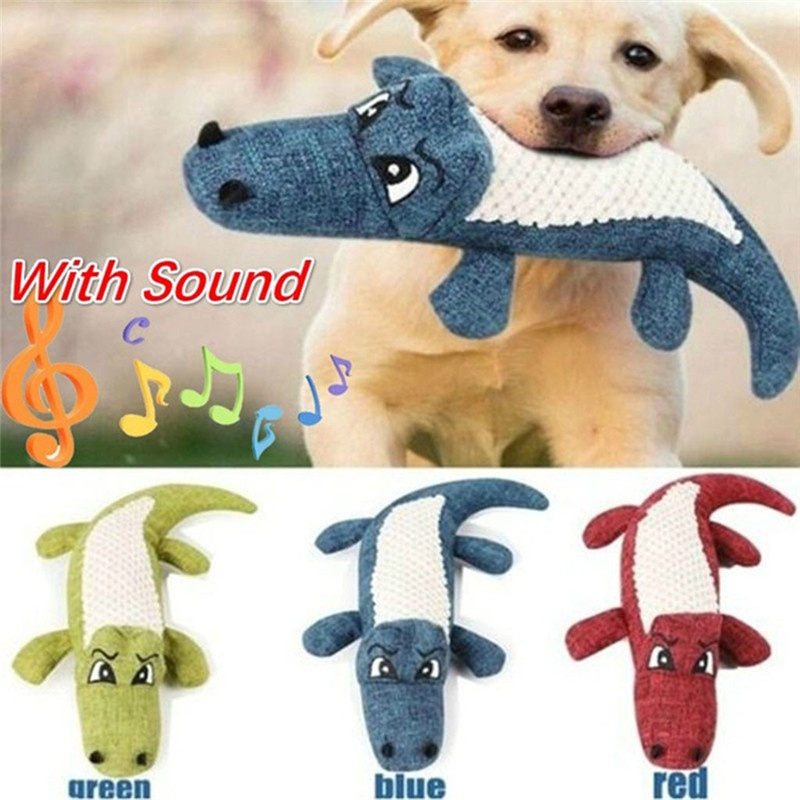 Crocodile Durability Cat Vocalization Plush Dog Chew Toys