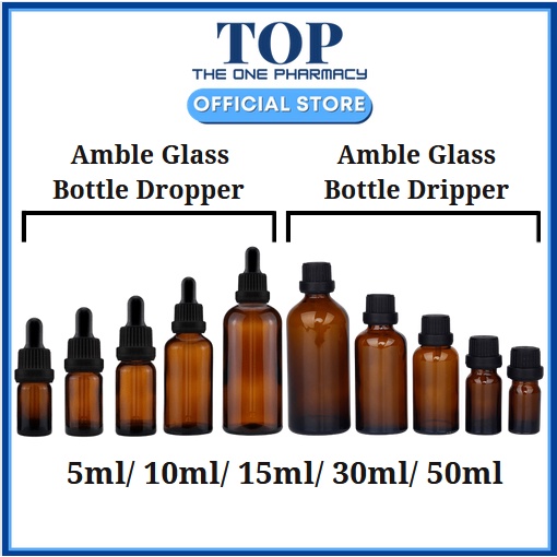 Amber Glass Bottle Dropper/ Bottle Dripper 5ml/10ml/15ml/30ml/50ml