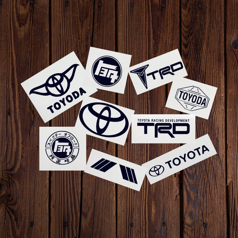 9Pack Toyota Sticker Vinyl Decal, TRD Sticker, Car Bumper Sticker