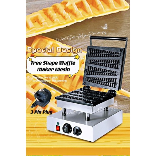 Ready Stock Lowest Price Commercial Electric Tree Shape Waffle Maker Stainless Steel Waffle