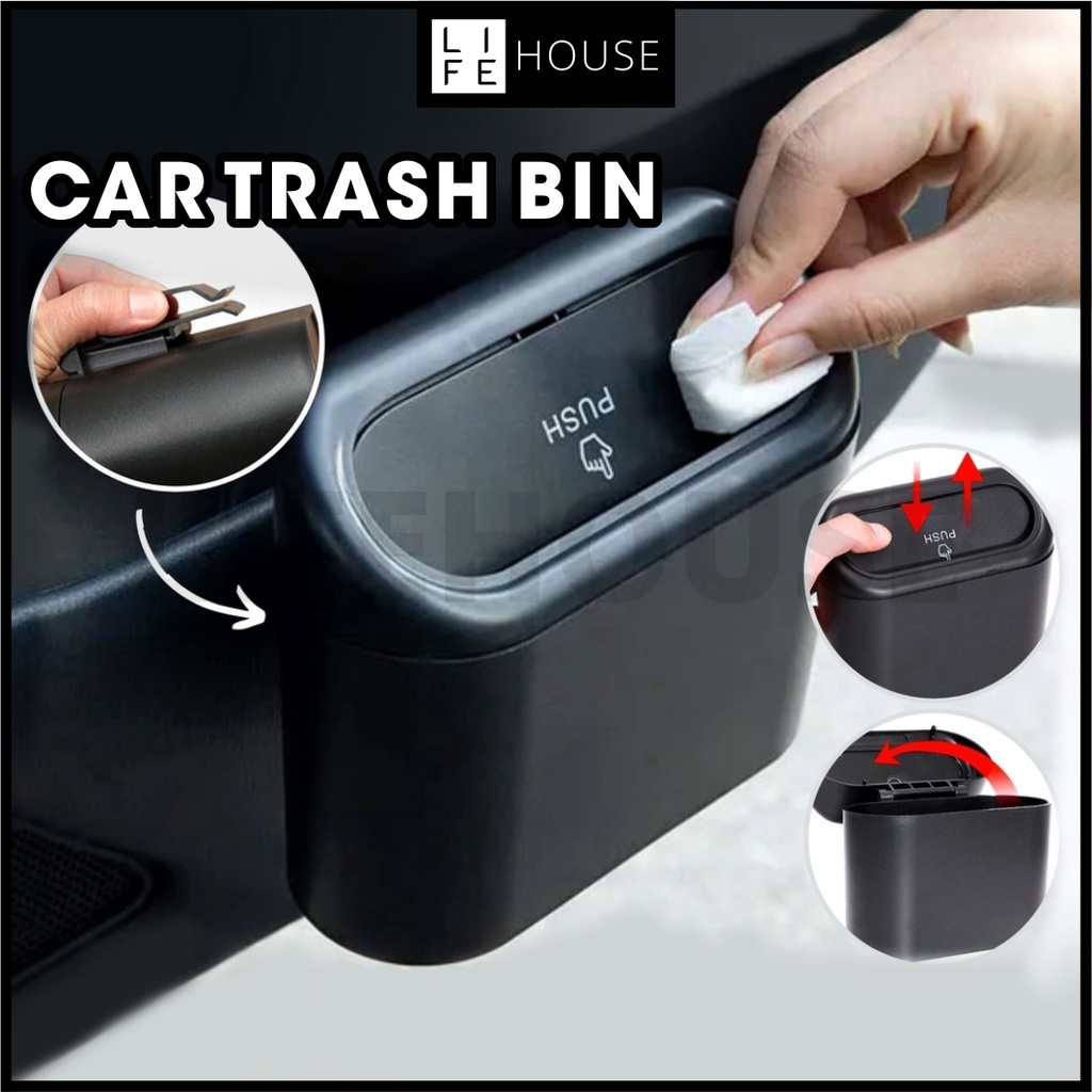 Universal Car Trash Bin with Cover Car Rubbish Bin Car Dustbin For Car ...