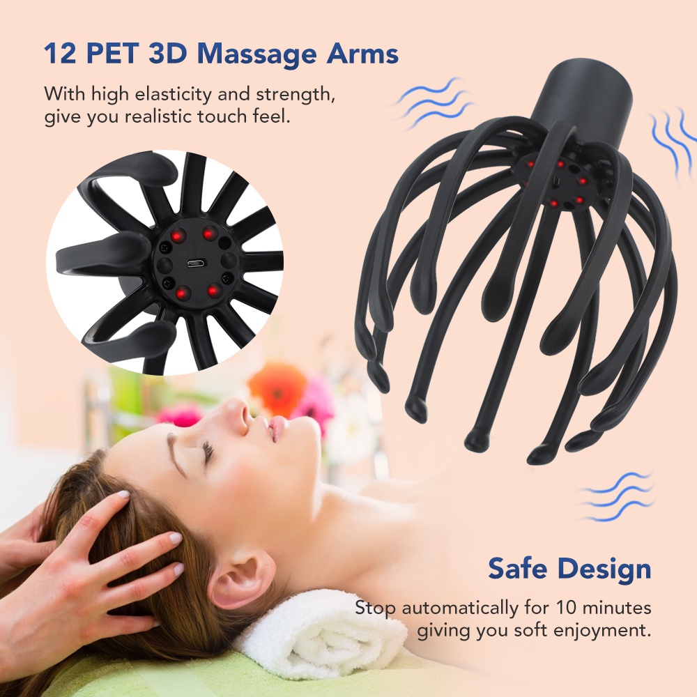 New Electric Octopus Claw Scalp Massager Antistress Relief Headache