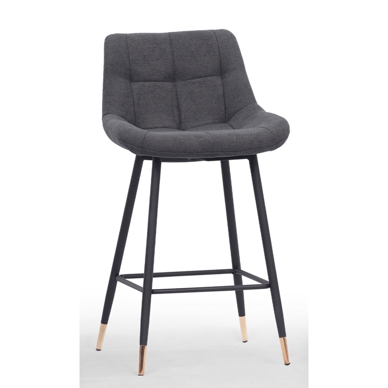 Modern Kitchen Island Metal Legs Fabric Upholstered Bar Stool High