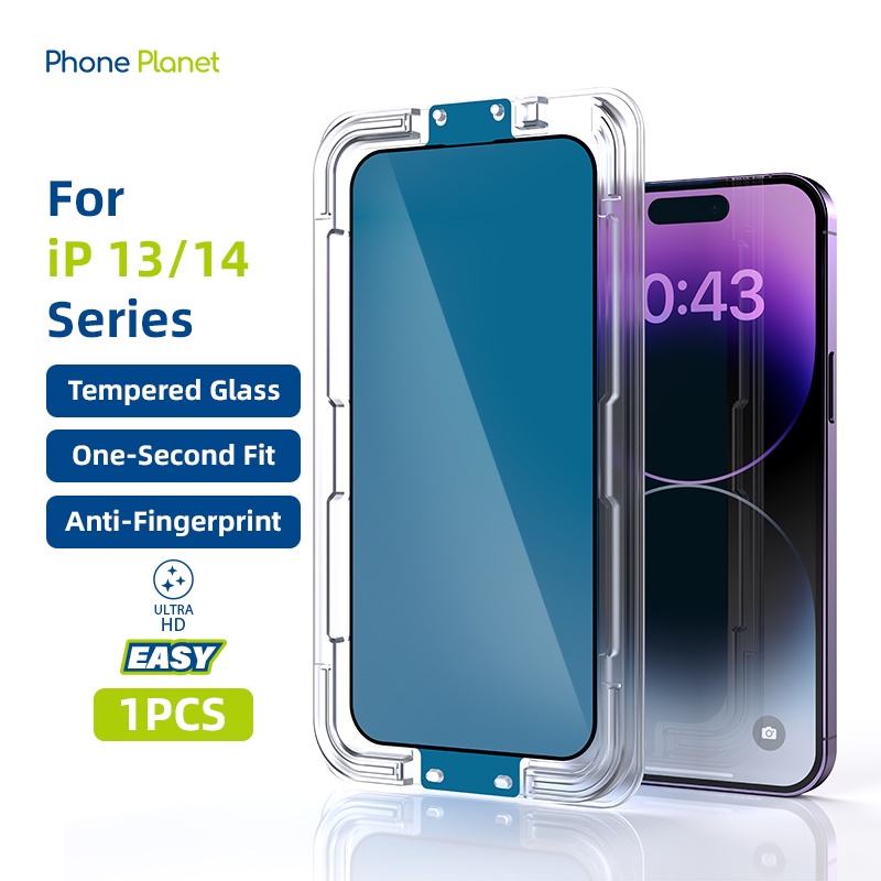 Phone Planet HD Tempered Glass for iphone 13 14 15 Pro Max Anti-drop Easy Install Screen Protector