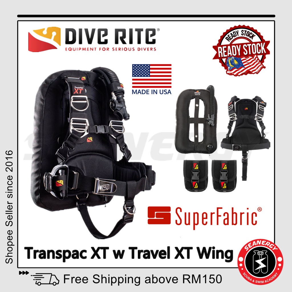 Dive Rite Transpac XT Travel XT Harness and Wing BCD BC for Scuba