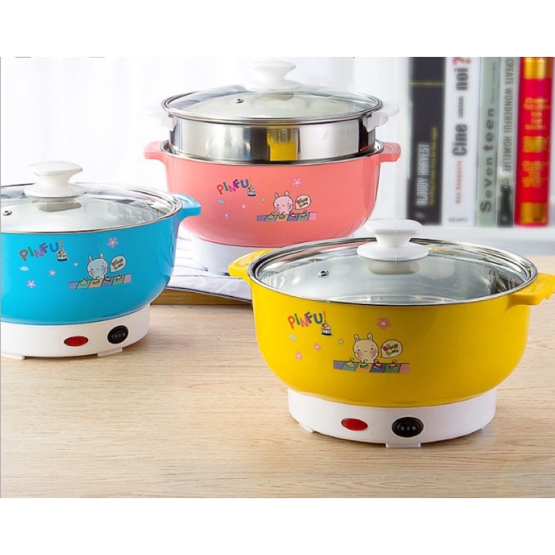 KCJ Ceramic Coated MultiFunctional Electric Cooker Steamer Cooker 22cm