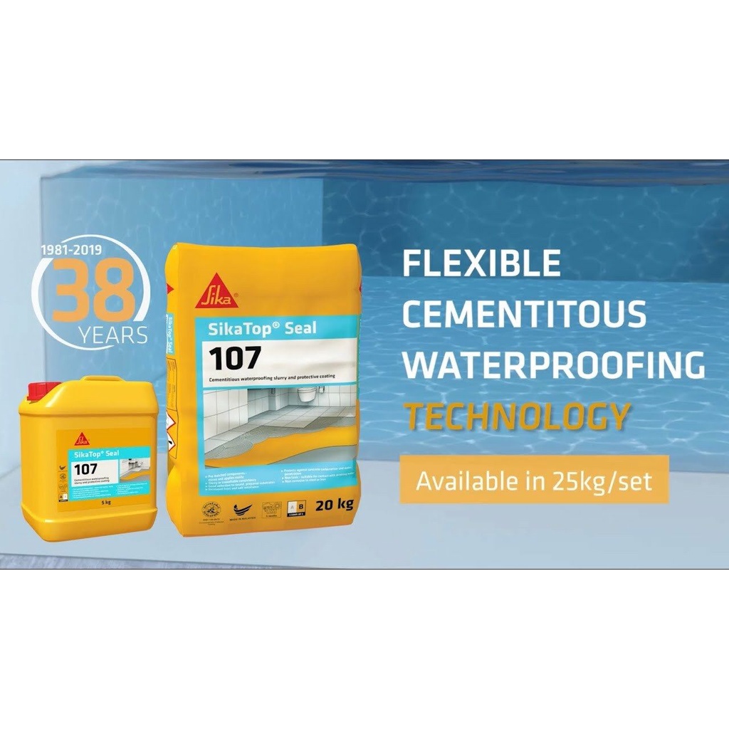 SIKA Top Seal 107 (A + B) 20KG + 5KG Waterproof Waterproofing Sysyem ...