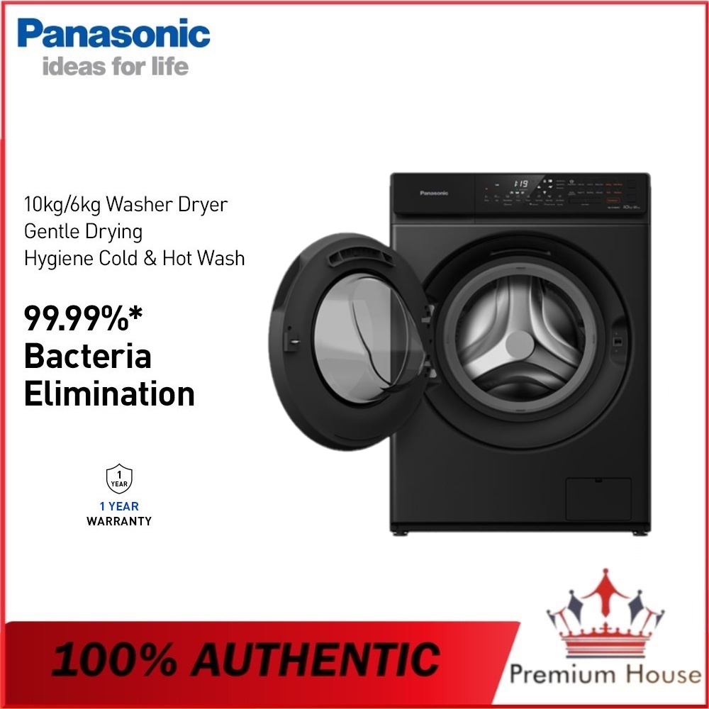 Panasonic NA-S106FR1BM Care+ Edition 10/6KG Front Load Washing Machine ...