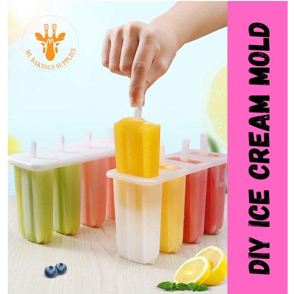 [READY STOCK] Funny Frozen DIY Homemade Ice Maker Lolly Mould Frozen Ice Cube Ice Cream Mold/ 4连冰棒模具