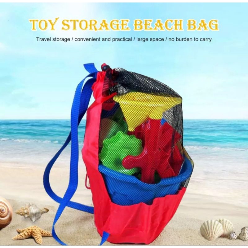 (Bag Only Not Including Toys) Summer Baby Kids Children Beach Sand Toys Storage Bag Water Fun Sports