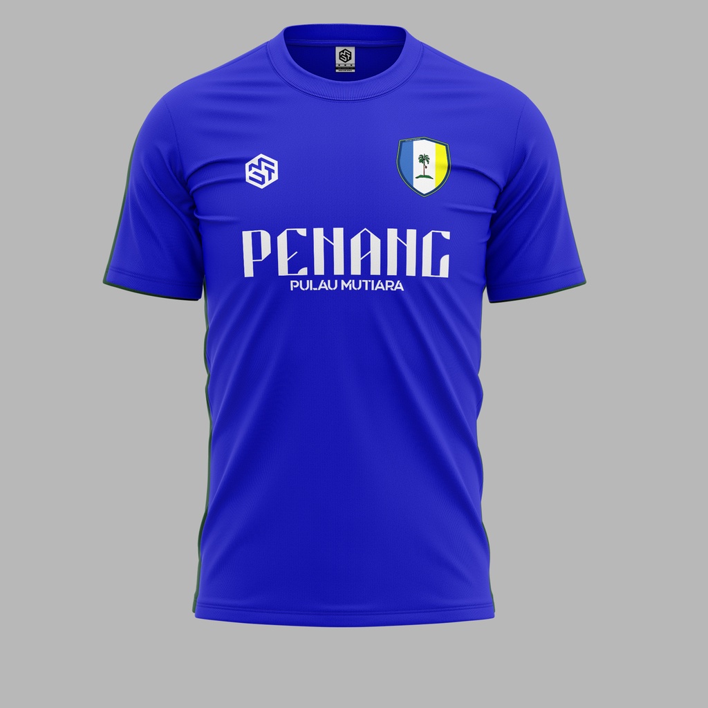 [READY STOCK] Pulau Pinang Pulau Mutiara Jersi Blue/White - Jersey Roundneck