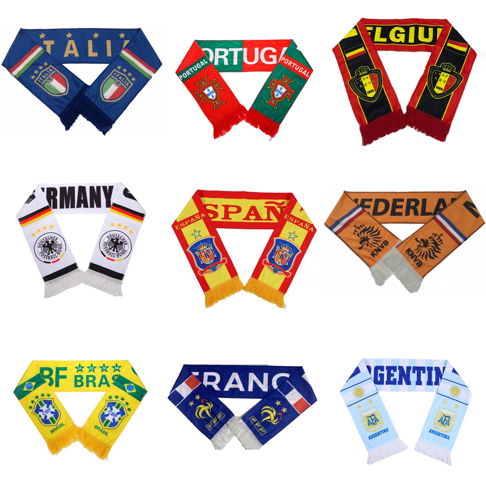 2022 National Team Football Fans Scarf Soccer Tassel Scarf Sports Souvenir Supplies