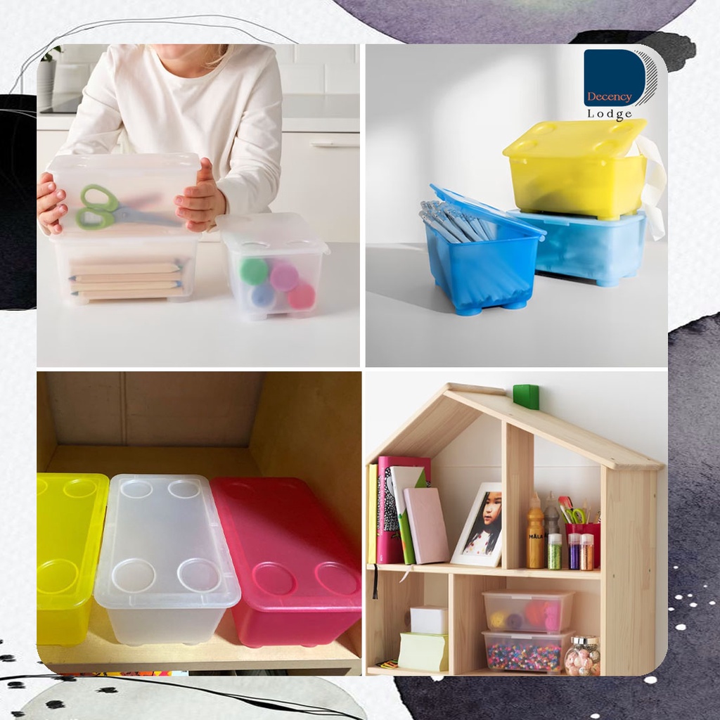 [3 PIECES] IKEA KIDS STORAGE BOX GLIS BOX WITH LID 17X10CM KOTAK