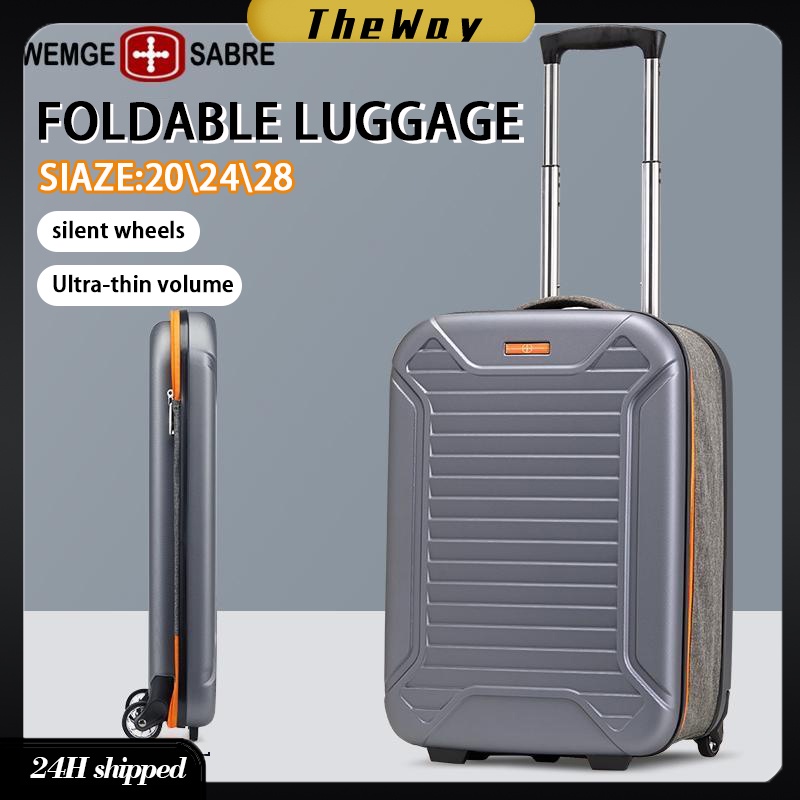 Free Password lock folding luggage bagasi luggage bag 20/24 /28 inch