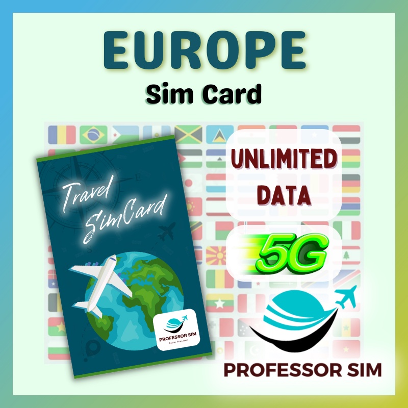 Europe 4G 5G Data Travel Sim Card - (Multi Country) Switzerland / Italy / France / Germany / Iceland / UK etc