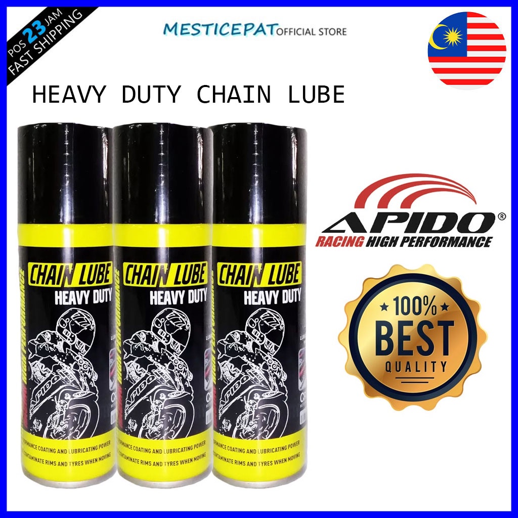 APIDO HEAVY DUTY CHAIN LUBE MINYAK RANTAI OIL 240ML HD LUBRICANT SPRAY