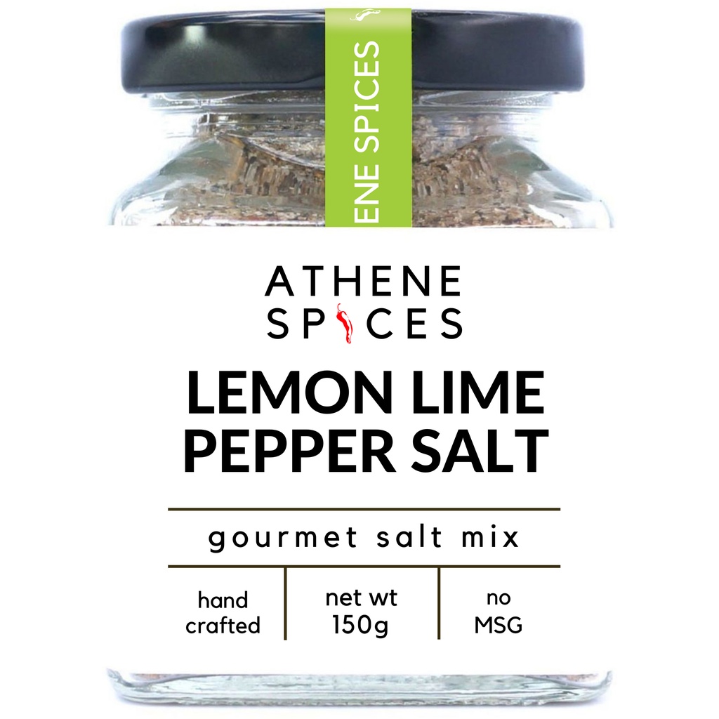 Lemon Lime Pepper Salt Gourmet Seasoning ǀ Herbs Spices • Sea Salt ǀ Keto • Vegan ǀ No-MSG ǀ Rempah Perap Salad Seafood