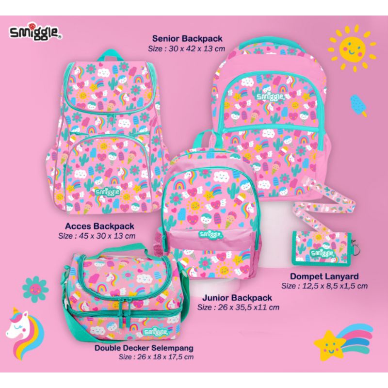 Smiggle unicorn rainbow series backpacks/smiggle Bags Shopee Malaysia