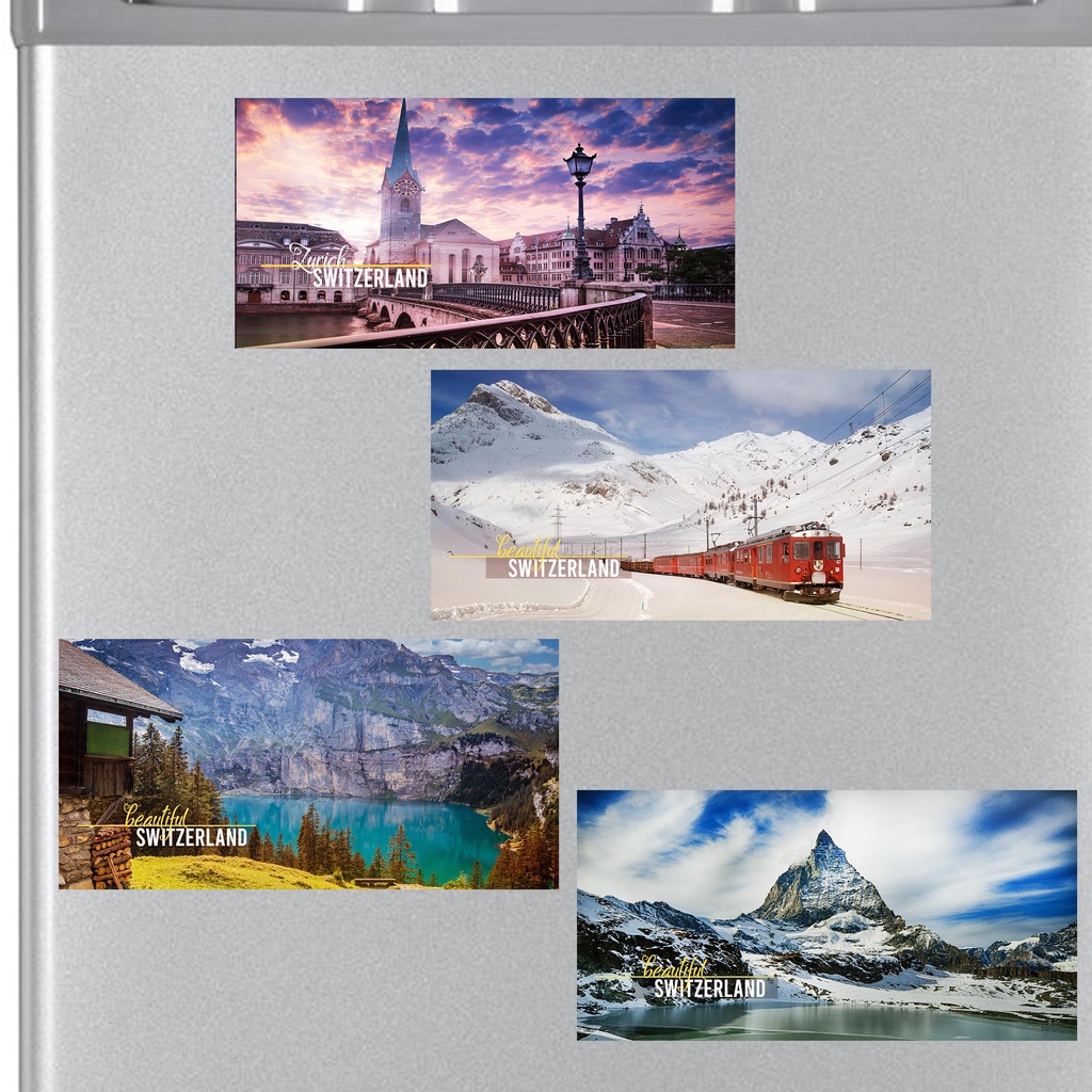 Switzerland Swiss Alps Souvenir Fridge Magnet Sheet 10 cm x 5 cm