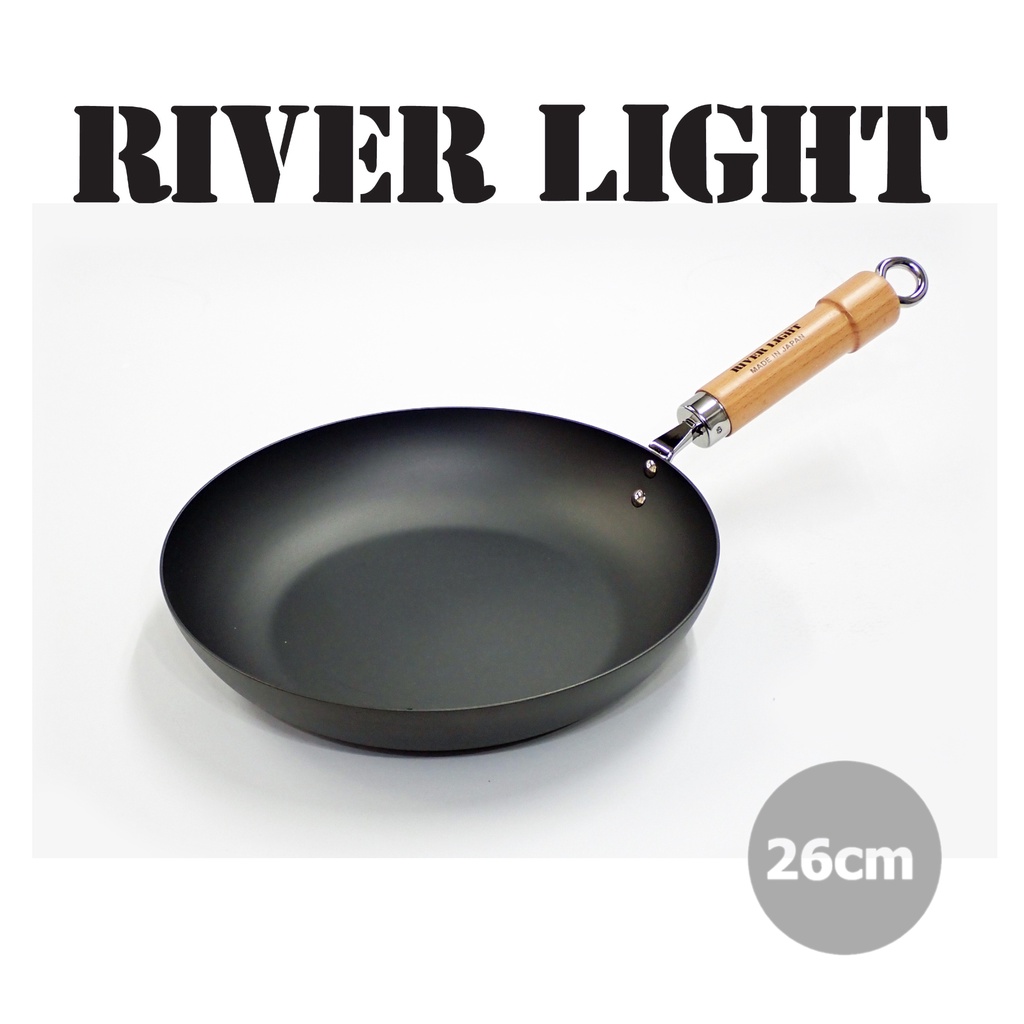 [ RIVERLIGHT KIWAME PREMIUM ] Cast Iron Fry Pan 26cm Made in Japan