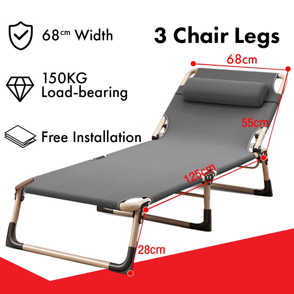 FINSSO: KERUSI MALAS Folding Bed Premium Foldable Lazy Chair Katil Sleeping Adjustable in/outdoor Lounge chair Leisure