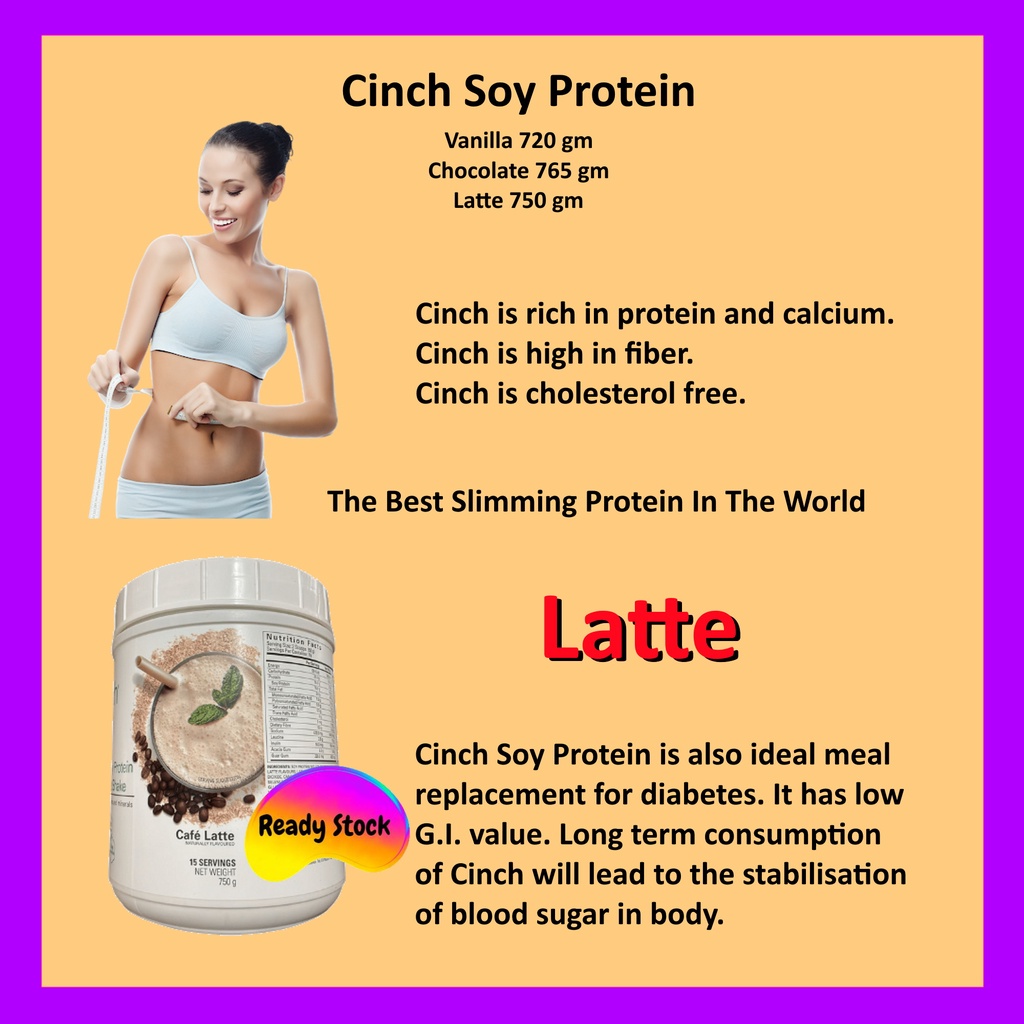 Cinch Soy Protein Latte 750gm Shopee Malaysia