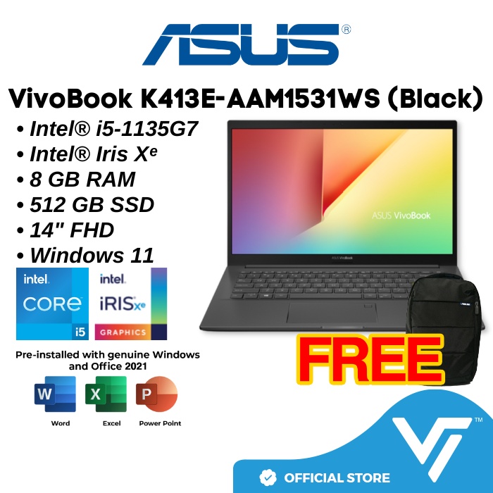 Asus Vivobook K413e Aam1531ws Aam553ts Aam870ts Laptop Intel Core I5 1135g7 8gb 512gb 14 5213