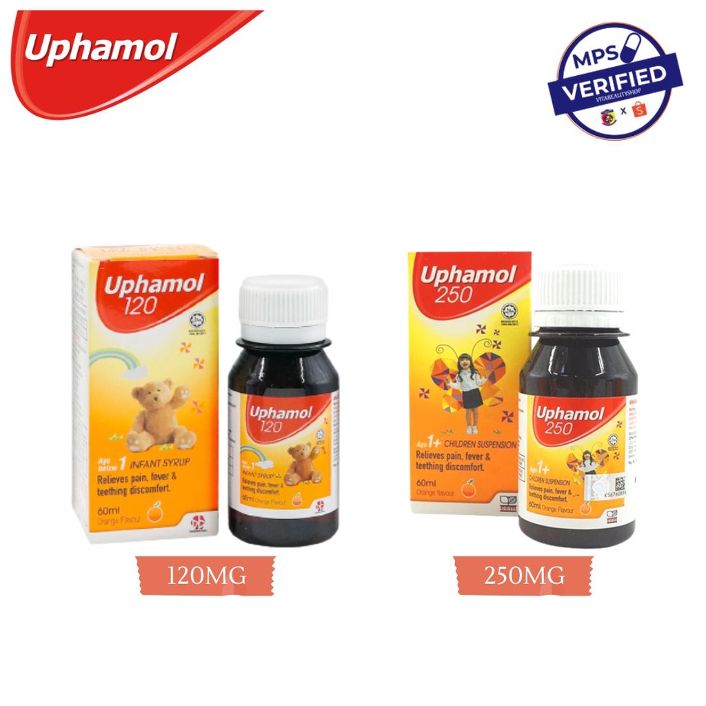 Uphamol Paracetamol Infant Syrup 120mg 60ml / Children Suspension 250mg ...