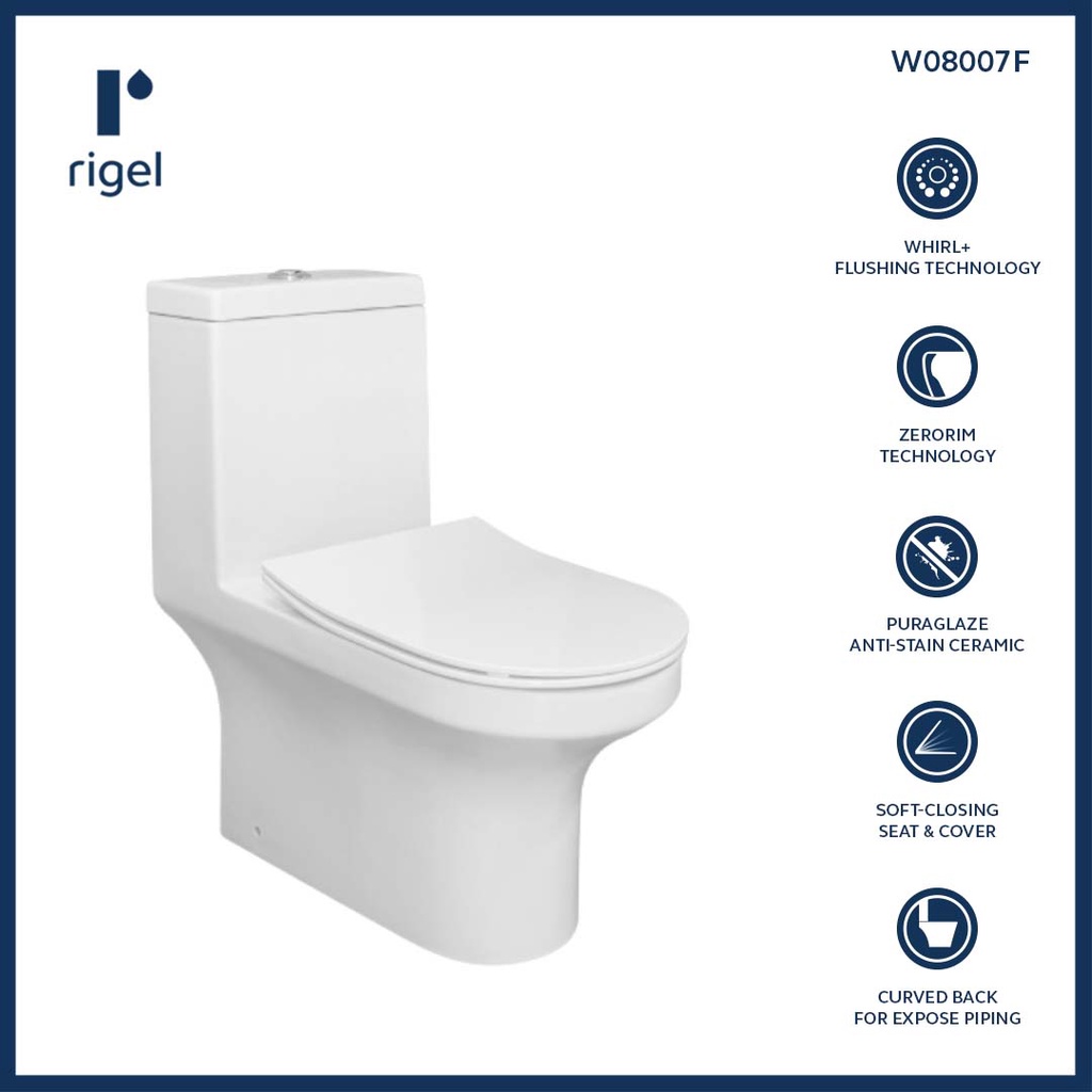 RIGEL Ceramic Bathroom / Toilet Closed Coupled Water Closet WO8007F