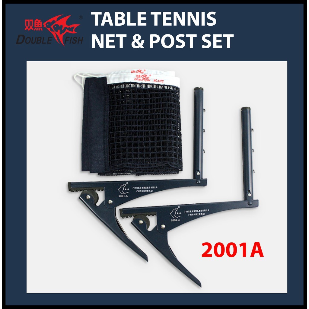 DOUBLE FISH 2001A Table Tennis Ping Pong Net & Post Set Clamp Type