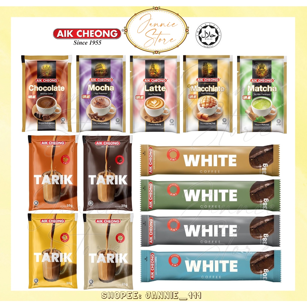 AIK CHEONG 3in1 Coffee Sachets(Chocolate/Cappuccino/Matcha/Macchiato