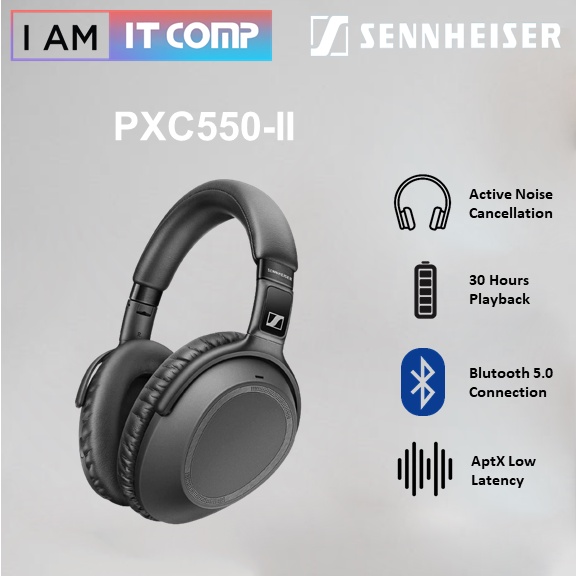 Sennheiser PXC 550-II Wireless NoiseGard Adaptive Noise Cancelling ...