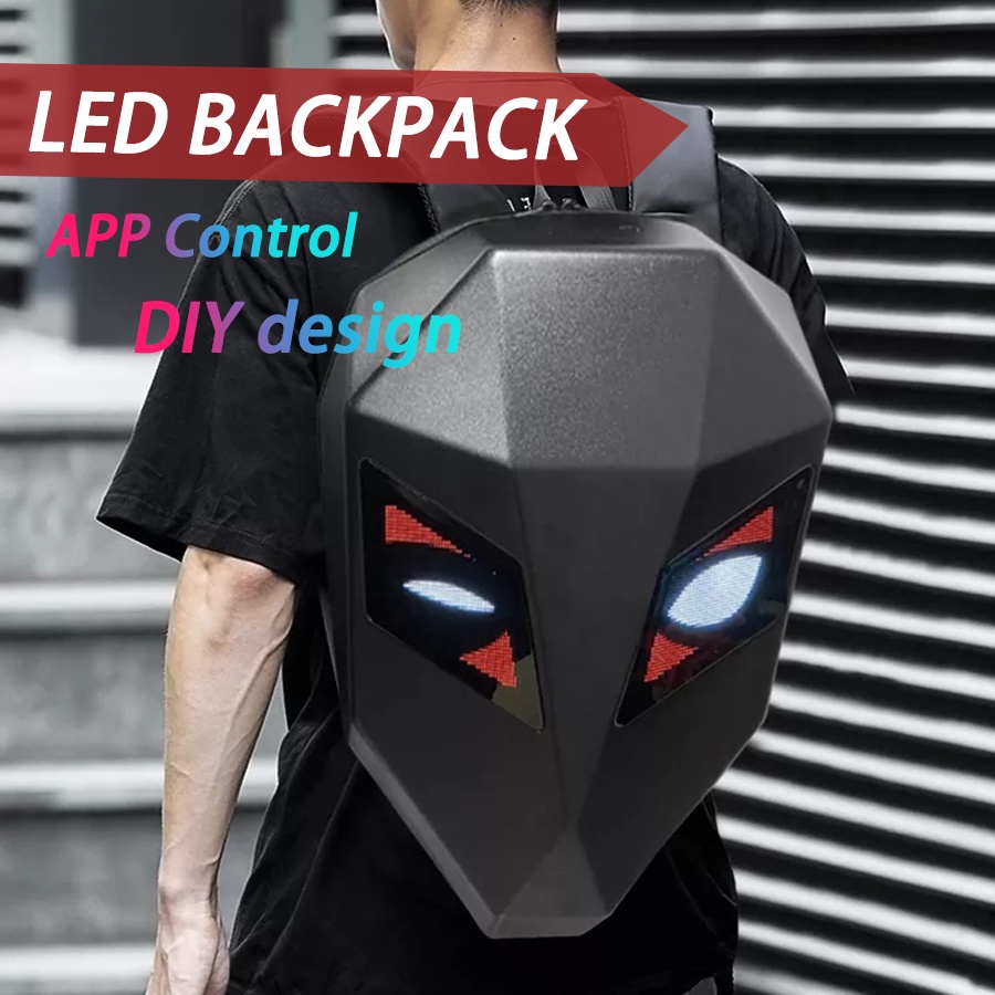 Newest Smart Led Backpack for Motorcycle Display Scree Backpacks Waterproof Hard Shell Locomotive Helmet Bag Travel Pack