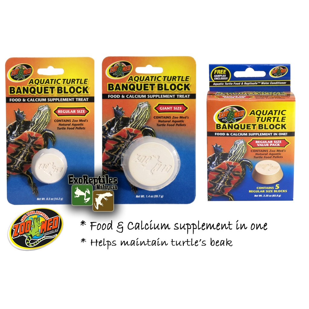 Aquatic Turtle Banquet Blocks Zoo Med - 3 Pack Food & Calcium ...