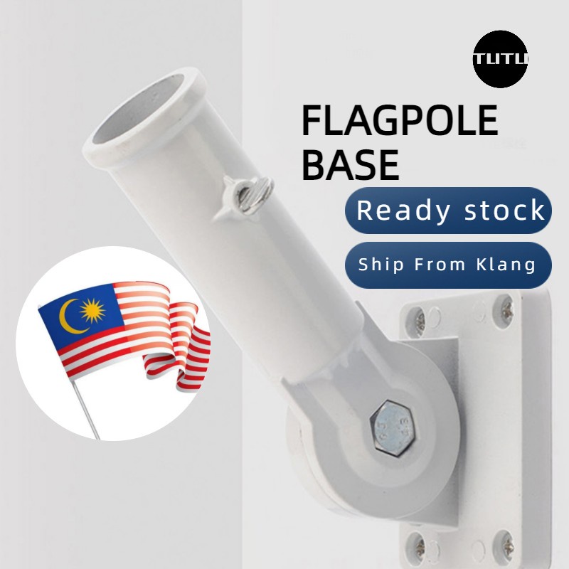 Aluminum Flag Holder 180 Degrees Adjustable Screw Freely Fixed The Windproof Wall-Mounted Flagpole Base White