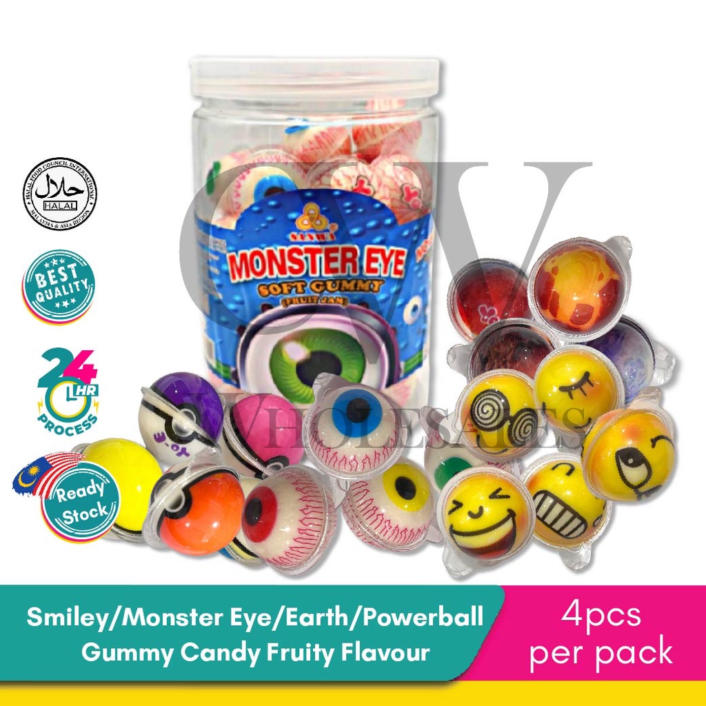 Poached Egg Jam Gummy Panda Bubble Gum Terror Eyes Bubble Gum Hantu Gum