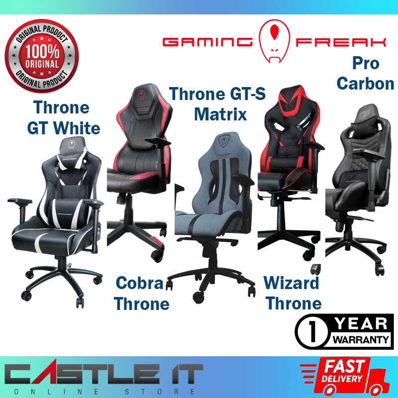Gaming Freak Laska Trixie Magic Royal Cobra Wizard Pro Carbon Throne GT White GTS Matrix Adjustable AVF Gaming Chair