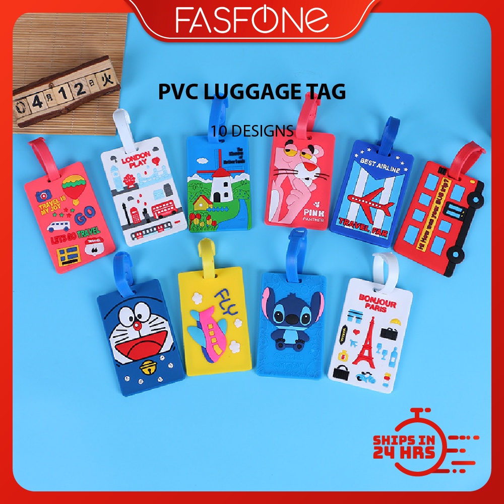 PVC Luggage Tag Travel Soft Silicone Cover Cute Cartoon Buckle Strap  Adjustable Name Address List Contact Information | Shopee Malaysia
