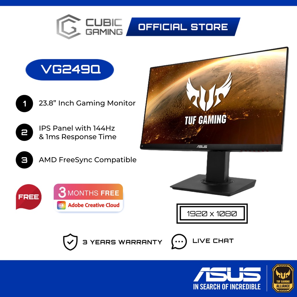 ASUS TUF Gaming VG249Q Full HD Gaming Monitor with AMD FreeSync (23.8 ...